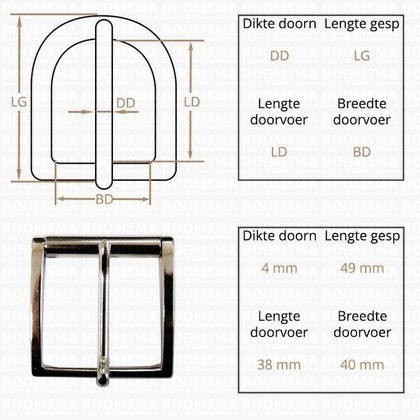 Belt buckle 40 mm silver 40 mm with rol - pict. 2