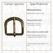 Belt buckle 50 mm antique brass plated 50 mm D-buckle - pict. 3