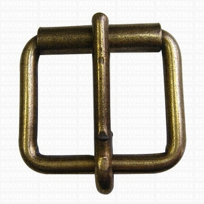 Belt buckle 50 mm antique brass plated 50 mm rollerbuckle  - pict. 1