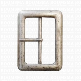 Belt buckle 50 mm silver 50 mm center bar antique silver plated - pict. 1