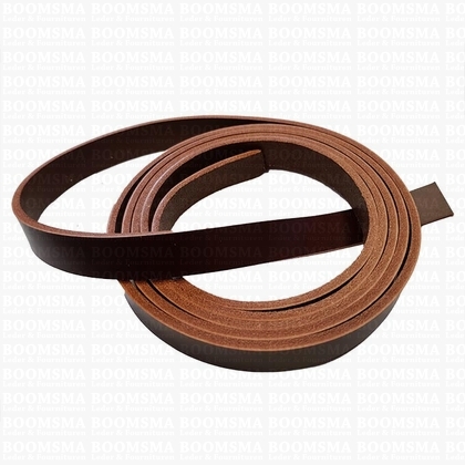 Belts/strips of veg-tanned leather sides NEW shine brown - pict. 3