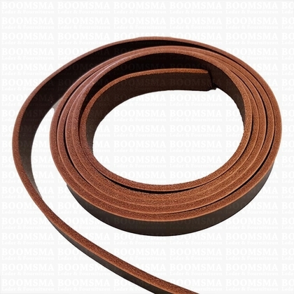 Belts/strips of veg-tanned leather sides NEW shine brown - pict. 2