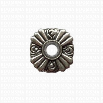 Bezel concho Ø 20 mm engraved flower - pict. 1