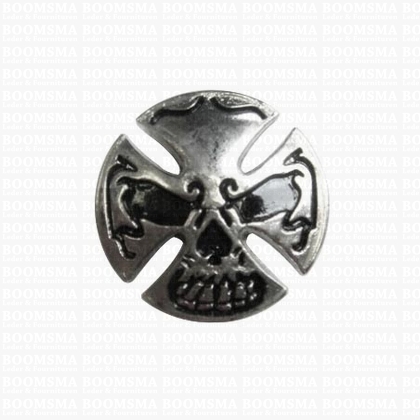 Concho: Biker conchos screw back 'face' on cross - pict. 1