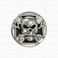 Concho: Biker conchos screw back skull over black cross