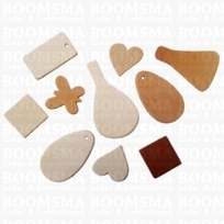 Leather fobs assortment 10 pieces (veg-tan) 