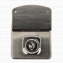 Briefcase lock silver 4,2 × 4,2 cm (5,5 cm incl. upper part), excl. rivet/nail for small holes in upper part (ea)
