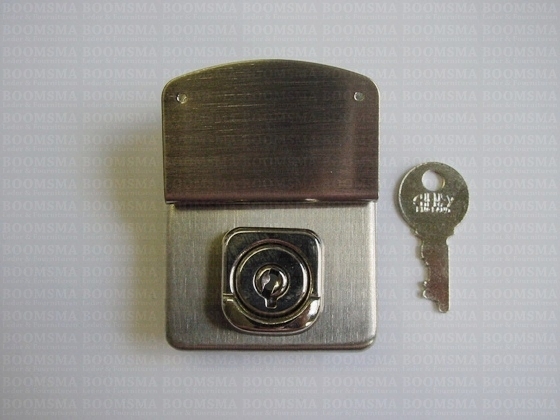 Briefcase lock silver 4,2 × 4,2 cm (5,5 cm incl. upper part), excl. rivet/nail for small holes in upper part (ea) - pict. 2