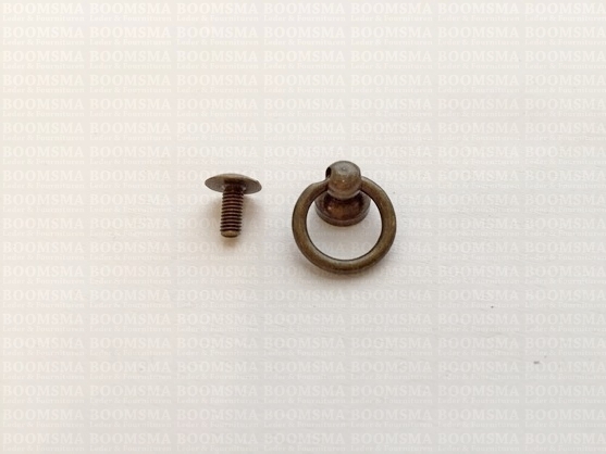 Button stud with ring antique brass plated Ø 10 mm (inside ring), total height with ring 19 mm (per 10 pieces) - pict. 2