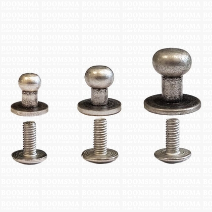 Button studs antique/mat silver  LARGE  (per 10 pcs.) - pict. 1