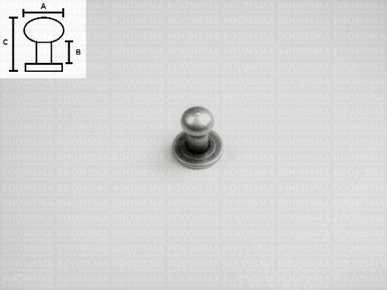 Button studs antique/mat silver  MEDIUM  (per 10 pcs.) - pict. 2