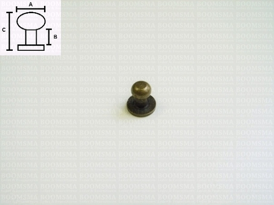 Button studs antique brass plated MEDIUM  (per 10 pcs.) - pict. 2