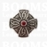 Concho: Celtic conchos screwback Robijn Celtic cross ruby (red) (ea) Ø 2,6 cm - pict. 1