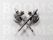 Concho: Celtic conchos screwback silver coloured Axes 25 × 22 mm - pict. 2