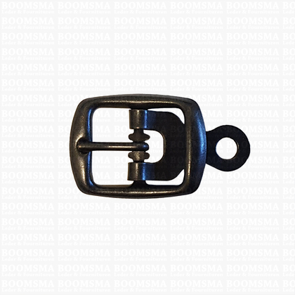 Centre bar buckle with plate small - 14 mm nearly black 14 mm - pict. 1