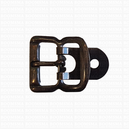 Centre bar buckle with plate small - 18 mm antique brass plated 18 mm - pict. 1