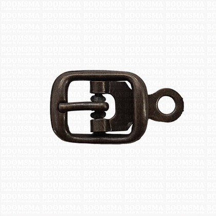 Centre bar buckle with plate small - 12 mm antique brass plated 12 mm - pict. 1