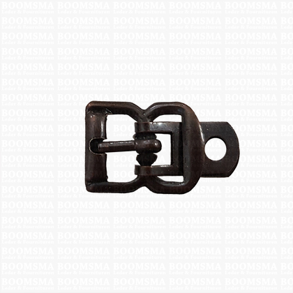 Centre bar buckle with plate small - 12 mm antique brass plated 12 mm (nearly black/ antique brass) - pict. 1