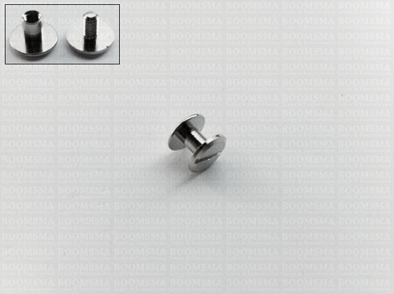 Chicago screws silver nr. 5   A= screw-head Ø 9 mm, B= screw-tube length 5 mm, C= Ø 4 mm (per 10 pcs.) - pict. 2