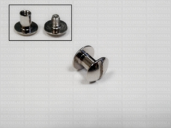 Chicago screws silver nr. 9   A= screw-head Ø 11 mm, B= screw-tube length 7 mm, C= Ø 5 mm (per 10 pcs.) - pict. 2