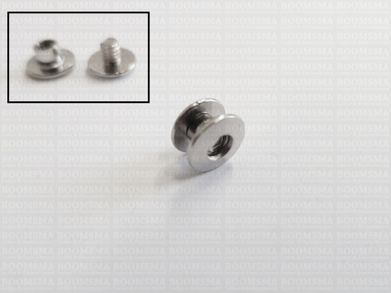 Chicago screws silver nr. 1   A= screw-head Ø 10 mm, B= screw-tube length 3,5 mm, C= Ø 5 mm  (per 10 pcs.) - pict. 2