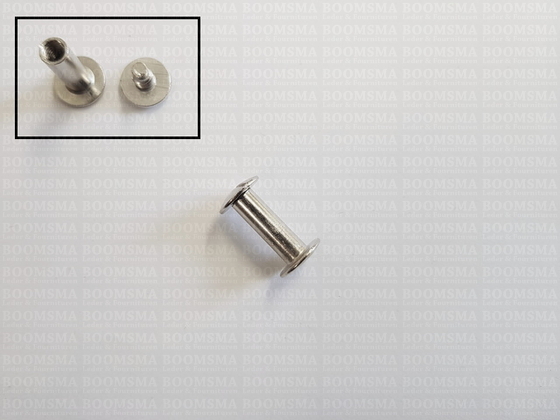 Chicago screws silver nr. 2   A= screw-head Ø 10 mm, B= screw-tube length 15 mm, C= Ø 5 mm  (per 10 pcs.) - pict. 2