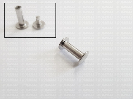 Chicago screws silver nr. 2   A= screw-head Ø 10 mm, B= screw-tube length 15 mm, C= Ø 5 mm  (per 10 pcs.) - pict. 3