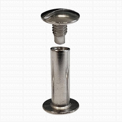 Chicago screws silver nr. 2   A= screw-head Ø 10 mm, B= screw-tube length 15 mm, C= Ø 5 mm  (per 10 pcs.) - pict. 1