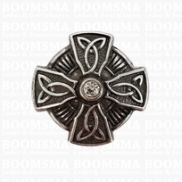 Concho: Celtic conchos screwback diamond Celtic cross diamond (clear) (ea) Ø 2,6 cm