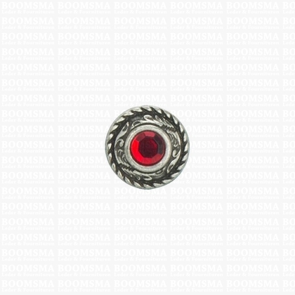 Concho: Concho Ted with red 'stone' 12 mm (1/2'' inch) small (5 mm stone) - pict. 1