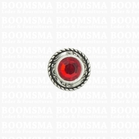 Concho: Concho Ted with red 'stone' 16 mm (5/8'' inch) medium (9 mm stone)