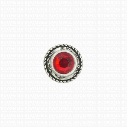 Concho: Concho Ted with red 'stone' 16 mm (5/8'' inch)  (9 mm stone) - pict. 1