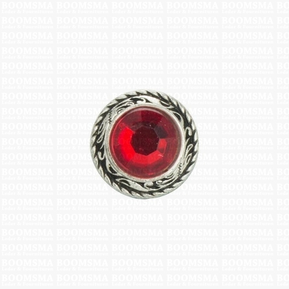 Concho: Concho Ted with red 'stone' 20 mm (3/4'' inch) (12 mm stone) - pict. 1