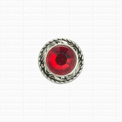 Concho: Concho Ted with red 'stone' 20 mm (3/4'' inch) large (12 mm stone) - pict. 1
