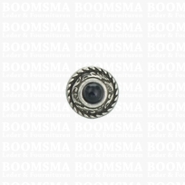 Concho: Concho Ted with black 'stone' 12 mm (1/2'' inch) (5 mm stone)