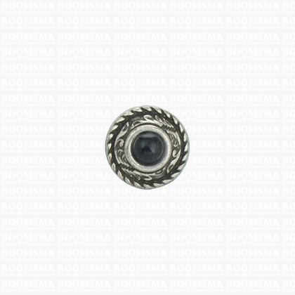 Concho: Concho Ted with black 'stone' 12 mm (1/2'' inch) (5 mm stone) - pict. 1