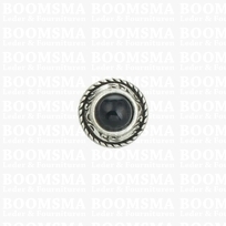 Concho: Concho Ted with black 'stone' 16 mm (5/8'' inch)  (9 mm stone)