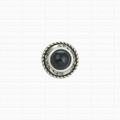 Concho: Concho Ted with black 'stone' 16 mm (5/8'' inch) medium (9 mm stone) - pict. 1