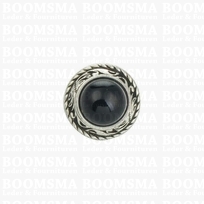 Concho: Concho Ted with black 'stone' 20 mm (3/4'' inch) (12 mm stone)
