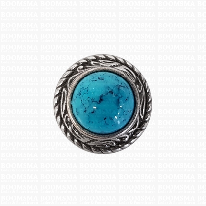 Concho: Concho Ted with turquoise 'stone' 20 mm (3/4'' inch) large (12 mm stone) - pict. 1