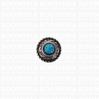 Concho: Concho Ted with turquoise 'stone' 12 mm (1/2'' inch) small (5 mm stone)