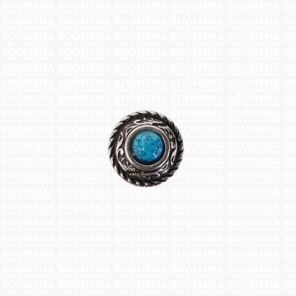 Concho: Concho Ted with turquoise 'stone' 12 mm (1/2'' inch) small (5 mm stone) - pict. 1