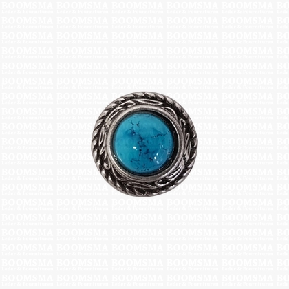Concho: Concho Ted with turquoise 'stone' 16 mm (5/8'' inch)  (9 mm stone) - pict. 1
