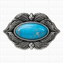 Concho Feathers with turquoise 'stone' oval large 25 × 40 mm