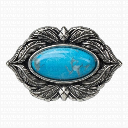 Concho Feathers with turquoise 'stone' oval large 25 × 40 mm - pict. 1