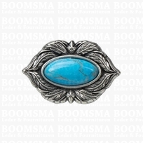Concho Feathers with turquoise 'stone' oval small 20 × 32 mm