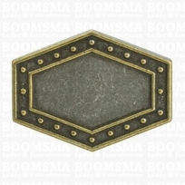 Concho: Steam punk concho screwback silver and gold 3,9 × 3 cm, rivited plate (ea)