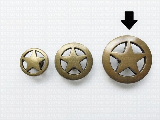 Concho: Concho Texas Star (screwback) star 32 mm antique brass - pict. 2
