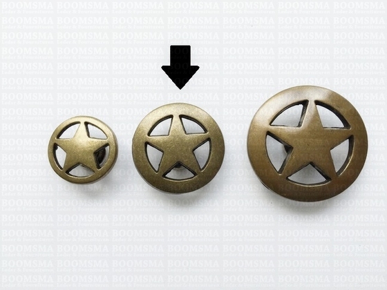 Concho: Concho Texas Star (screwback) star 25 mm antique brass (each) - pict. 2