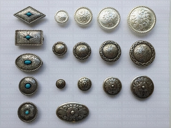 Concho: Conchos with turquoise 'stone'  Ø 25 mm mesa - pict. 2